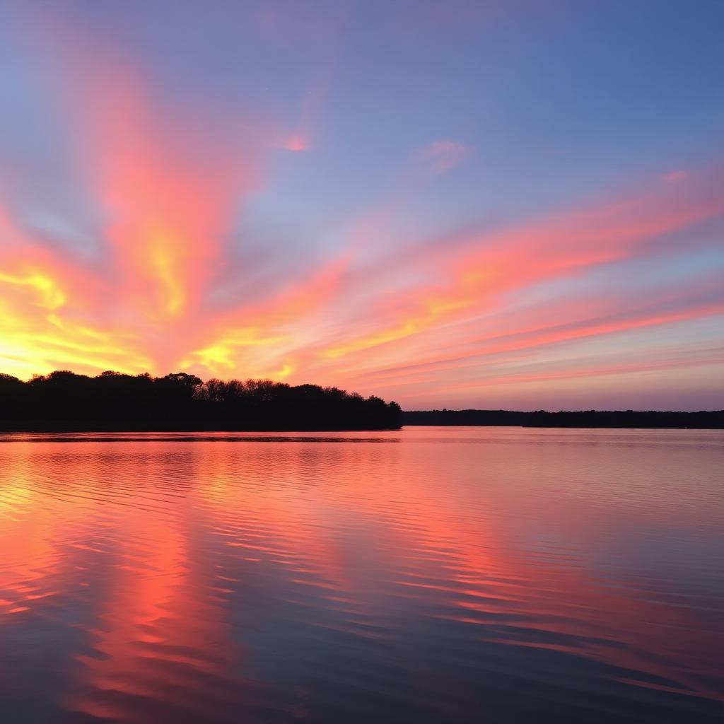 Belton Lake at sunset near Journey's RV Park