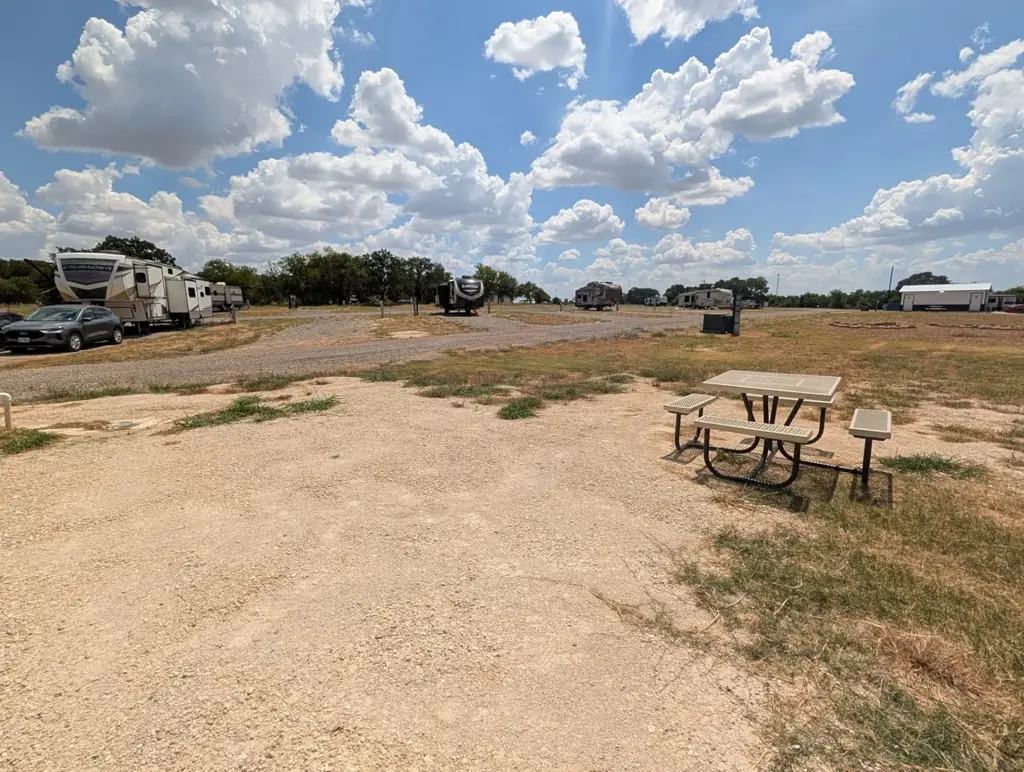 Open grounds and spacious RV sites at Journey's RV Park in Temple, Texas